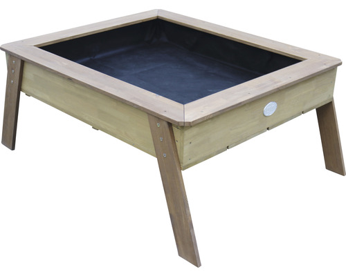 Holz Sandkasten mit schwarzer Auskleidung