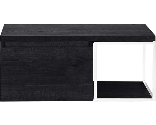 Waschtischunterschrank Sanox Frozen Frontfarbe black oak Regal weiß BxHxT 100,2 x 43,6 x 45 cm