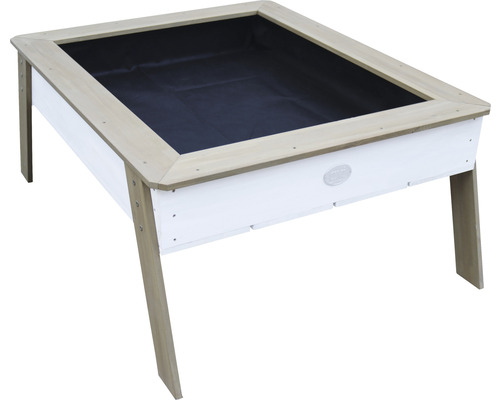 Table à sable et jardinière surélevée Linda axi bois marron blanc Jardinière surélevée en bois et plastique pour le jardin