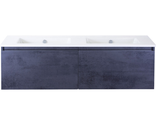 Set de meubles de salle de bains Sanox Frozen lxhxp 141 x 42 x 46 cm couleur de façade béton anthracite avec vasque céramique blanc