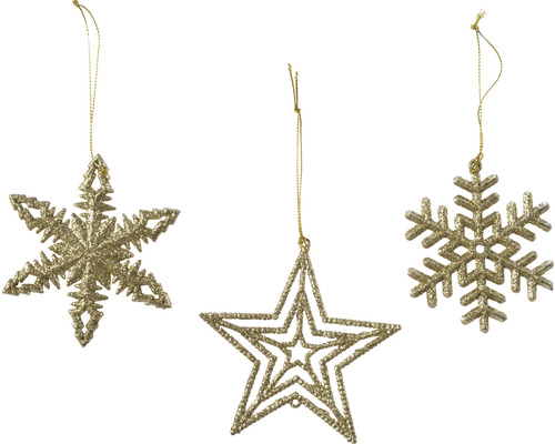 Suspension déco paillettes 10 cm or Suspension déco paillettes 10 cm or