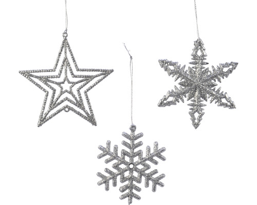 Suspension déco paillettes 10 cm argent Suspension déco paillettes 10 cm argent