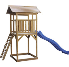 Tour de jeux Beach Tower axi toboggan bleu bois bleu marron