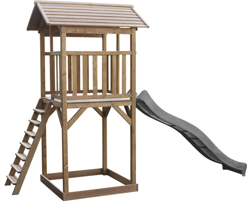 Tour de jeu en bois avec toboggan et échelle pour le jardin