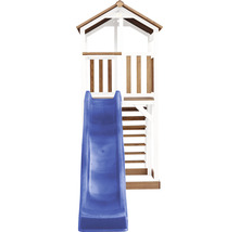 Spielturm axi Beach Tower blaue Rutsche Holz braun weiß Blau