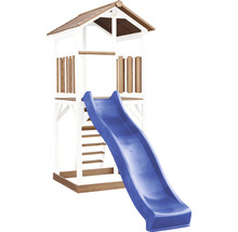 Spielturm axi Beach Tower blaue Rutsche Holz braun weiß Blau