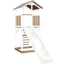 Spielturm axi Beach Tower weiße Rutsche Holz braun weiß