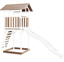Spielturm axi Beach Tower weiße Rutsche Holz braun weiß