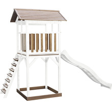 Spielturm axi Beach Tower weiße Rutsche Holz braun weiß