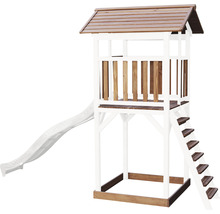 Spielturm axi Beach Tower weiße Rutsche Holz braun weiß