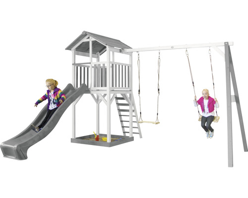 Aire de jeux avec toboggan et balançoire pour enfants