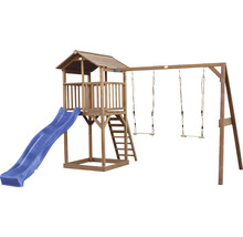 Spielturm axi Beach Tower mit Doppelschauke Holz Blau braun