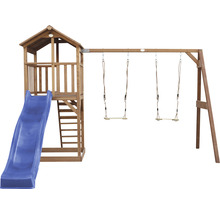 Spielturm axi Beach Tower mit Doppelschauke Holz Blau braun
