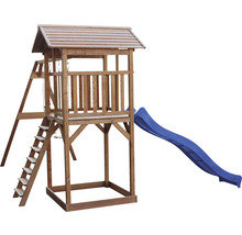 Spielturm axi Beach Tower mit Doppelschauke Holz Blau braun