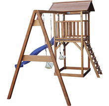 Spielturm axi Beach Tower mit Doppelschauke Holz Blau braun