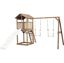 Spielturm axi Beach Tower mit Doppelschauke Holz braun weiß