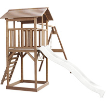 Spielturm axi Beach Tower mit Doppelschauke Holz braun weiß