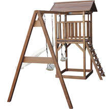 Spielturm axi Beach Tower mit Doppelschauke Holz braun weiß