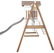 Spielturm axi Beach Tower mit Doppelschaukel Holz braun weiß Rutsche grau