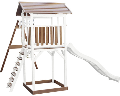 Spilltuerm mat Rutsch, Leeder a Schaukel fir dobaussen