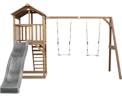 Tour de jeux avec toboggan et balançoire pour le jardin