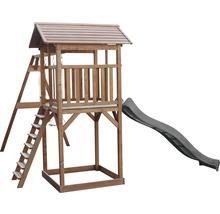 Tour de jeux en bois avec toboggan et balançoire