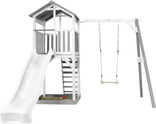 Spielturm mit Rutsche und Schaukel für den Garten