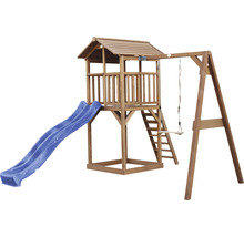 Spielturm axi Beach Tower mit Einzelschaukel Holz braun Rutsche weiß