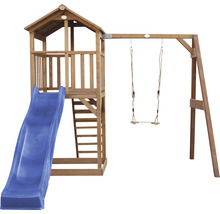 Spielturm axi Beach Tower mit Einzelschaukel Holz braun Rutsche weiß