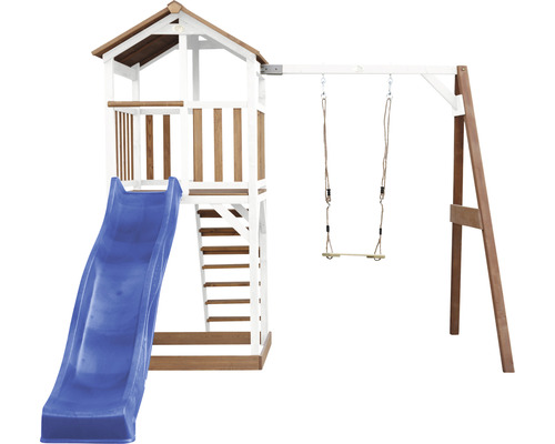 Spielturm mit Rutsche und Schaukel für den Garten