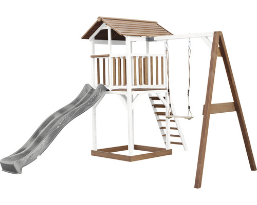 Spielturm mit Rutsche und Schaukel für den Aussenbereich