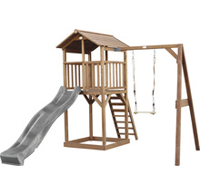 Spielturm axi Beach Tower mit Einzelschaukel Holz braun grau