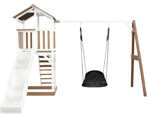 Spillturm mat Rutsch a Schaukel fir de Gaart