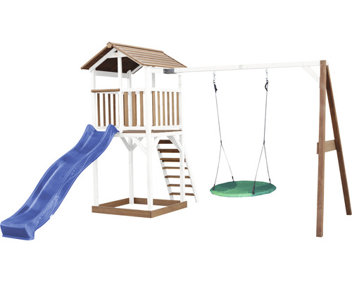 Aire de jeux avec toboggan, balançoire et échelle pour le jardin