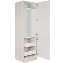 Armoire ouverte avec étagères et tiroirs