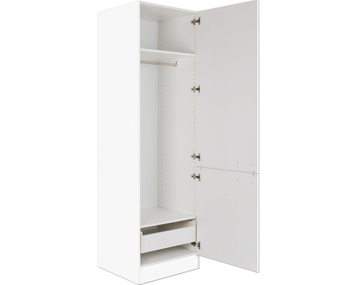 Armoire à provisions Optifit Salo214 60 x 57,1 x 206,8 cm façade blanc mat corps blanc