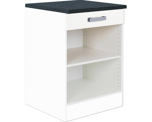 Meuble bas avec tiroir et porte pivotante Optifit Salo214 100 x 60 x 84,8 cm  façade blanc mat corps blanc - HORNBACH Luxembourg