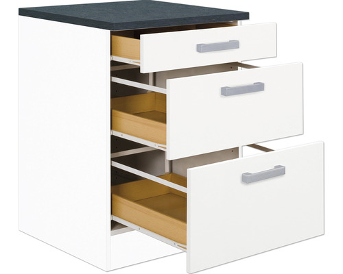 Küchenunterschrank mit drei Schubladen und Arbeitsplatte