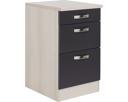 Optifit Schubladenunterschrank Porto220 BxTxH 50 x 60 x 84,8 cm anthrazit matt zerlegt HWPO U536-7+ Optifit Schubladenunterschrank Porto220 BxTxH 50 x 60 x 84,8 cm anthrazit matt zerlegt HWPO U536-7+