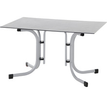 Table pliante avec plateau et structure métallique