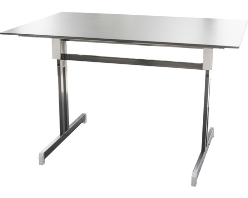 Table avec plateau rectangulaire et structure métallique