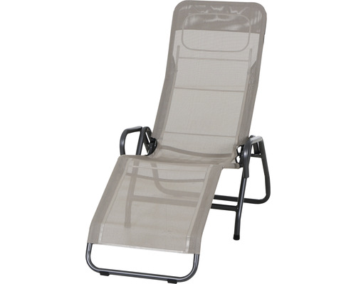 Chaise longue de jardin chaise longue relax Siena Garden Bito tissu textile taupe
