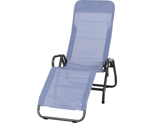 Chaise longue de jardin chaise longue relax Siena Garden Bito tissu textile bleu pigeon