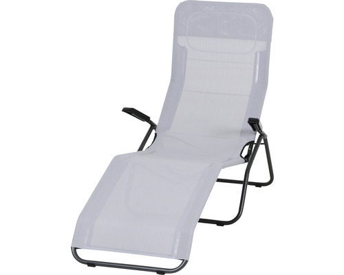 Chaise longue de jardin chaise longue relax Siena Garden Anco tissu textile anthracite gris clair