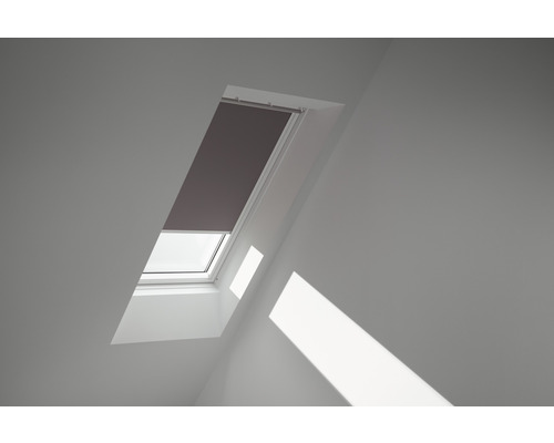 VELUX Verdunkelungsrollo uni taupe manuell Rahmen weiß DKL C02 4577SWL