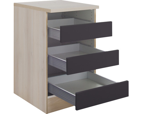 Meuble bas de cuisine avec trois tiroirs