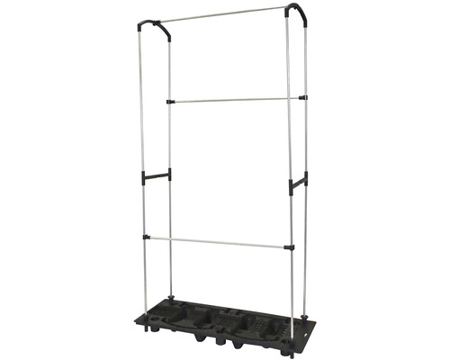 Kleiderständer mit zwei Stangen und schwarzem Sockel
