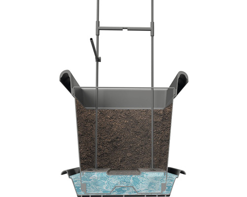 Blumenkasten mit Bewässerungssystem und Erde