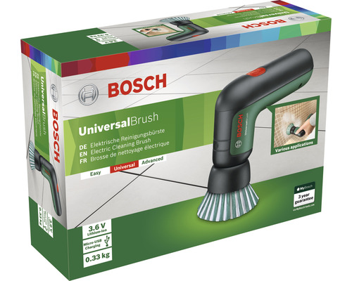 Verpackung der elektrischen Reinigungsbürste UniversalBrush von Bosch
