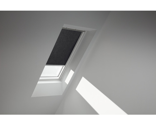 Store tamisant VELUX noir uni à commande manuelle cadre blanc RFL SK10 4069SWL